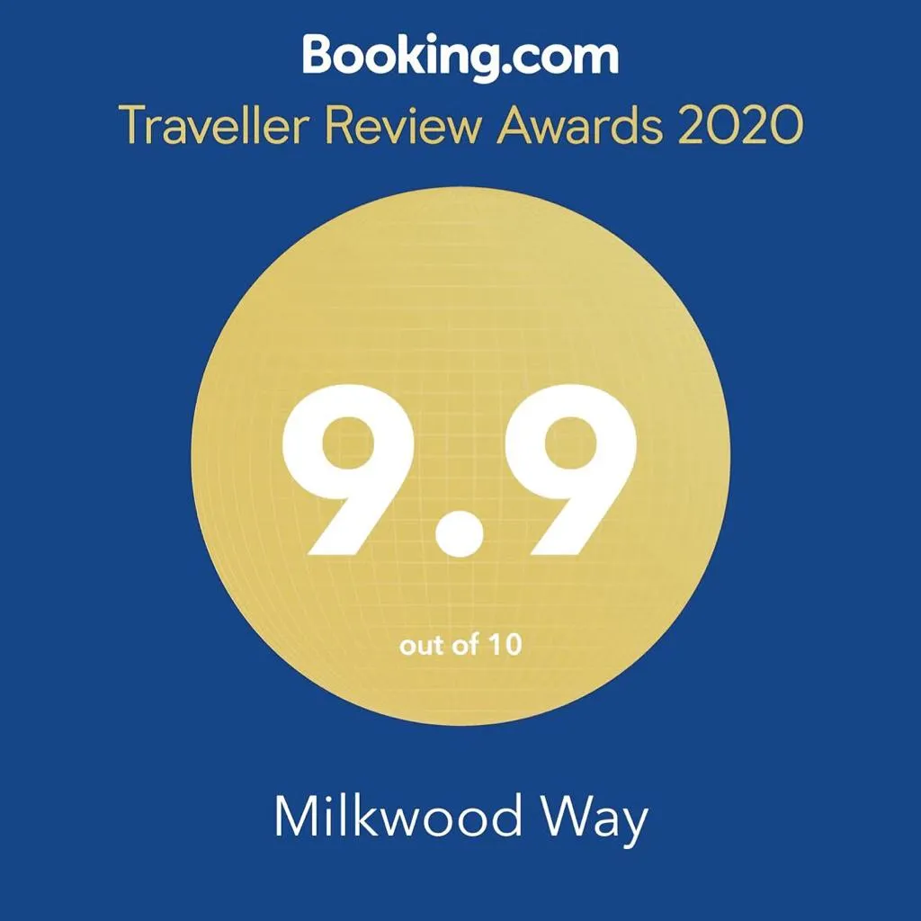 Booking.com Traveller Review Award 2020 for Milkwood Way, rated 9.9 out of 10.